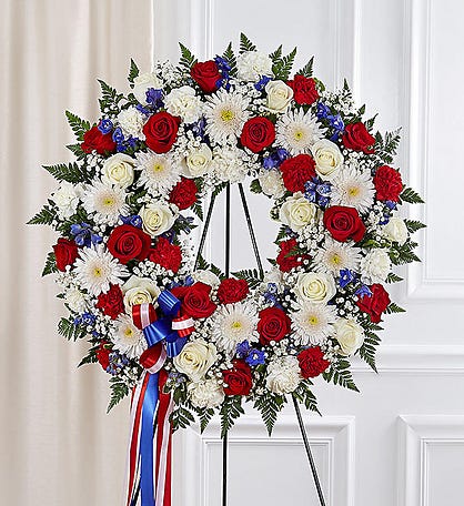 Serene Blessings™ Standing Wreath- Red, White & Blue